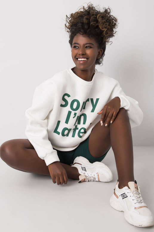 Ecru-zelená mikina s nápisem Kailee