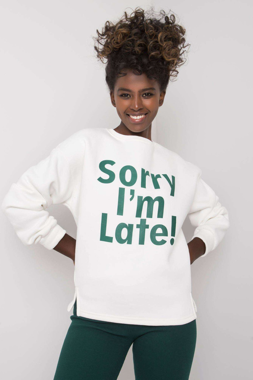 Ecru-zelená mikina s nápisem Kailee