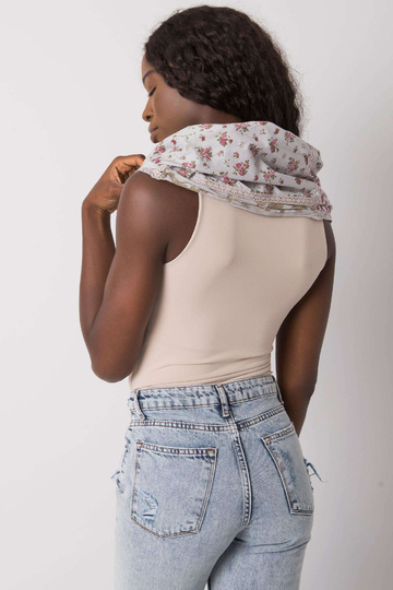 Šedý bavlněný šátek s potiskem