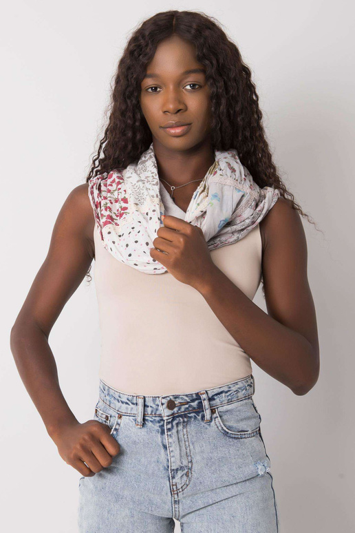 Šedý bavlněný šátek s potiskem