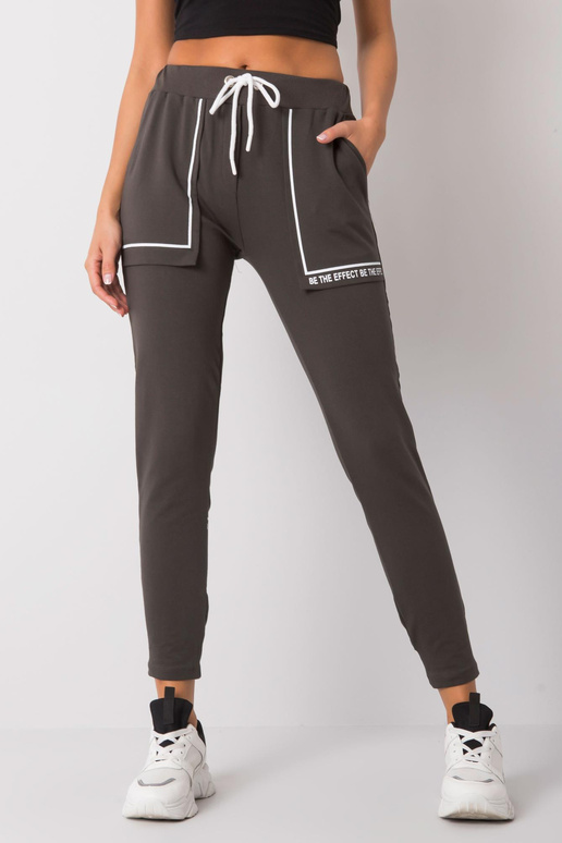 Tmavé khaki bavlněné tepláky Winsley