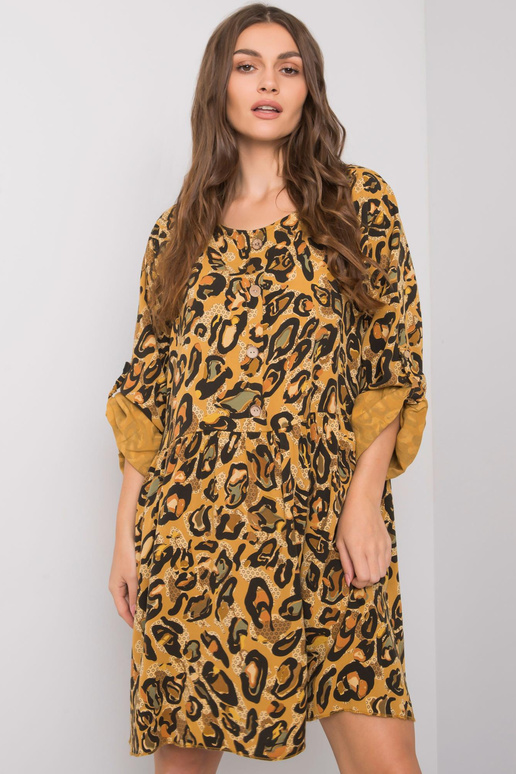 Žluté šaty Earlene viskózové