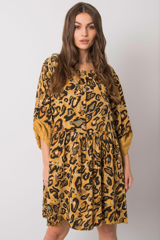 Žluté šaty Earlene viskózové