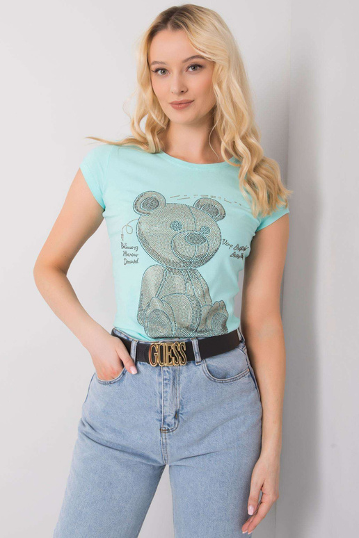 Mintové tričko s nášivkou Misha