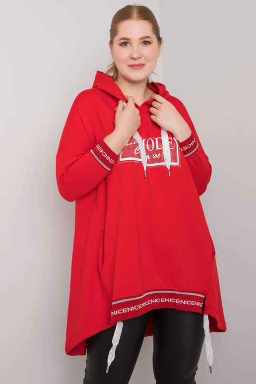 Červená mikina s nášivkou Belina