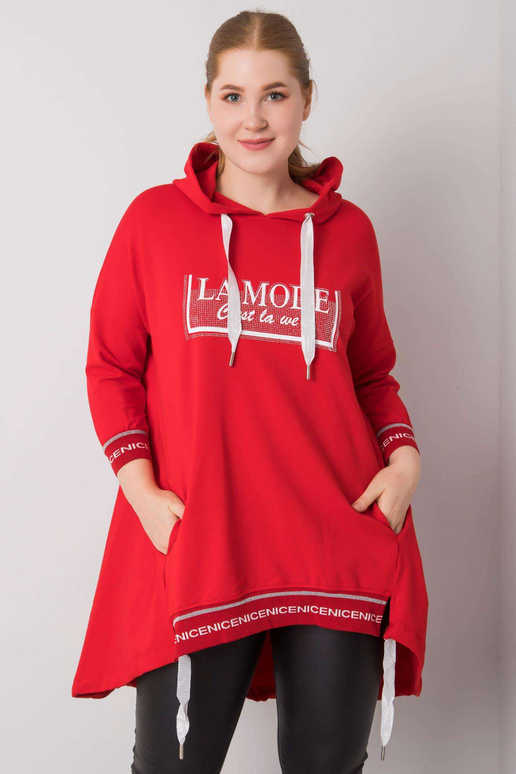Červená mikina s nášivkou Belina