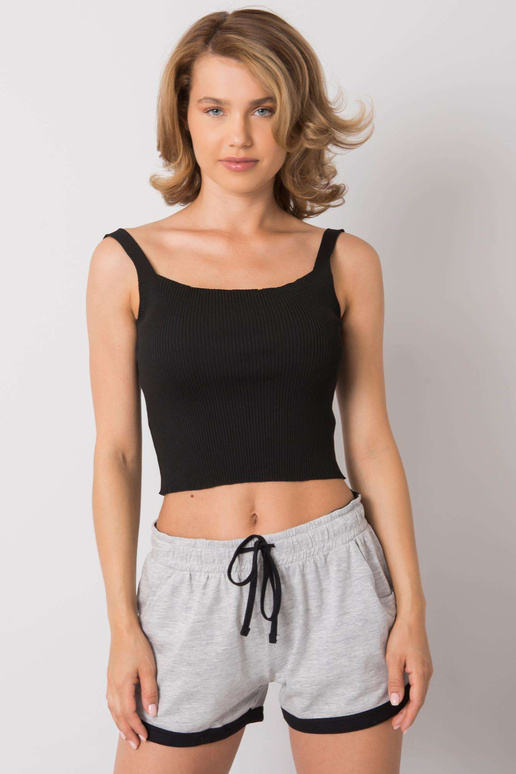 Černý žebrovaný top Djoelle Černý žebrovaný top Djoelle