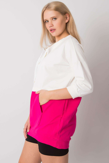 Ecru-fuchsiová tunika z...