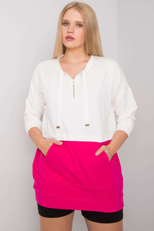 Ecru-fuchsiová tunika z bavlny...