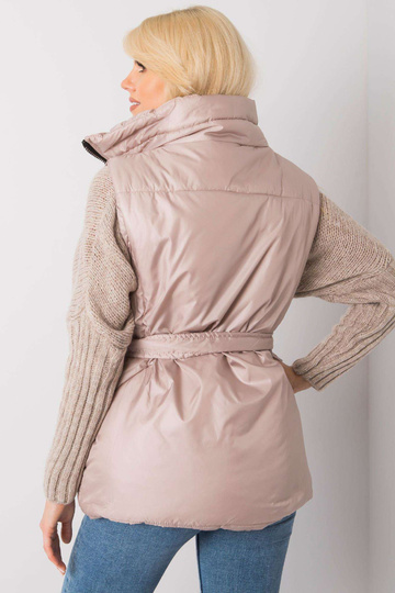 Béžová péřová vesta Effie