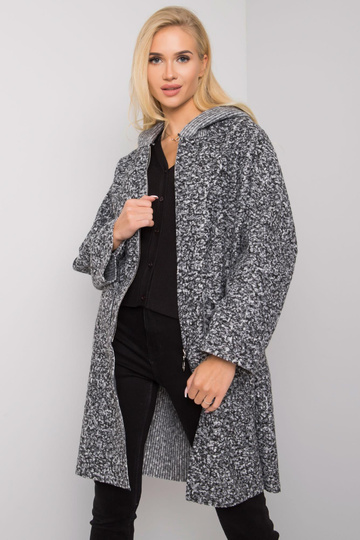 Šedý kabát s kapucí...