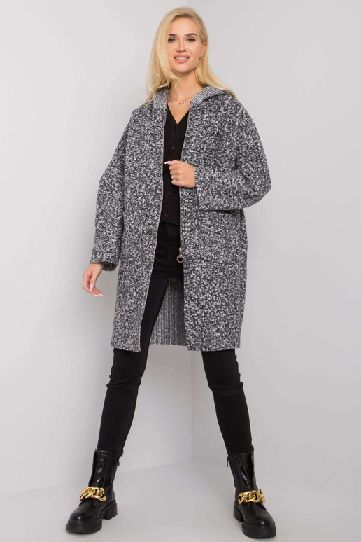 Šedý kabát s kapucí Cordelia OCH BELLA