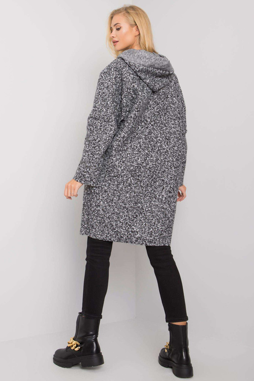 Šedý kabát s kapucí Cordelia OCH BELLA