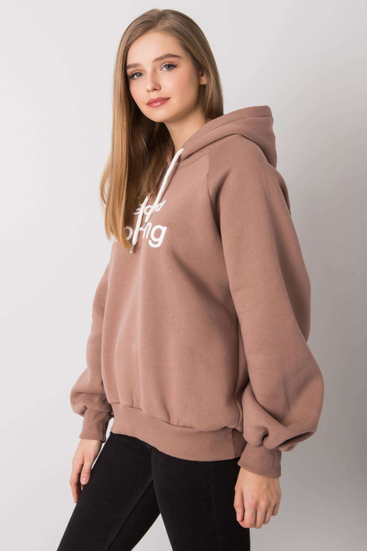 Světle hnědá vycpaná oversize mikina...