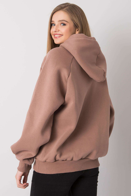 Světle hnědá vycpaná oversize mikina...