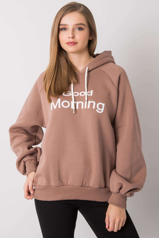 Světle hnědá vycpaná oversize mikina...
