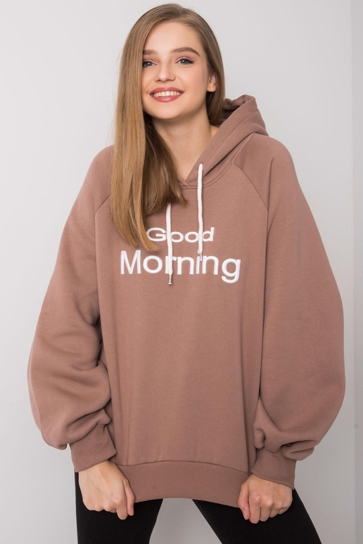 Světle hnědá vycpaná oversize mikina...