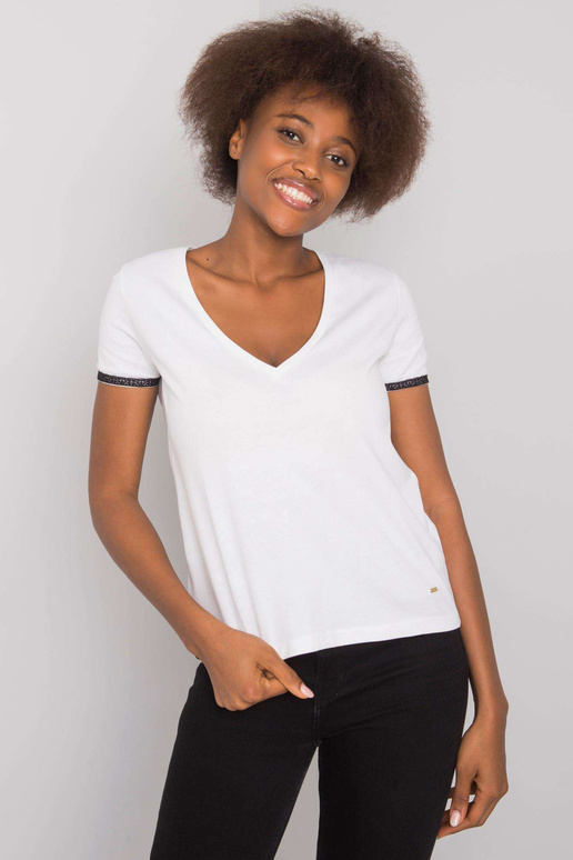 Bílé tričko s výstřihem do V Kiarra... Bílé tričko s výstřihem do V Kiarra...