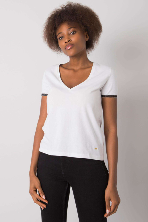 Bílé tričko s výstřihem do V Kiarra... Bílé tričko s výstřihem do V Kiarra...