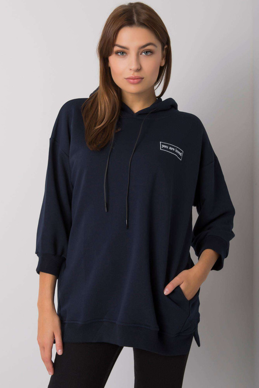 Námořnická modrá mikina s kapsami Leora