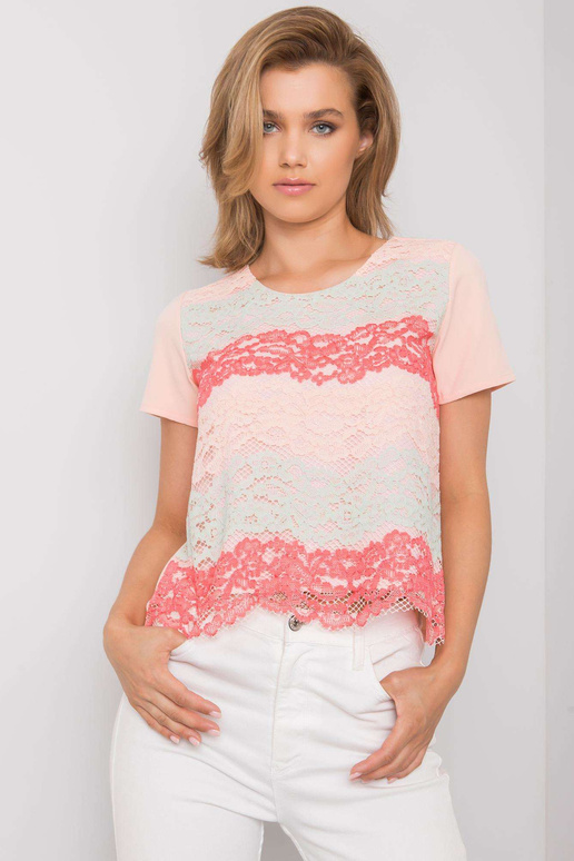 Broskvová a korálová halenka s...