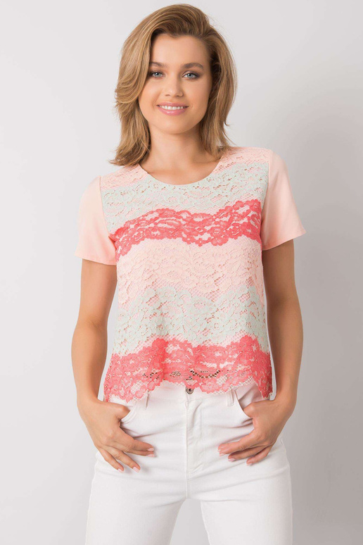 Broskvová a korálová halenka s...