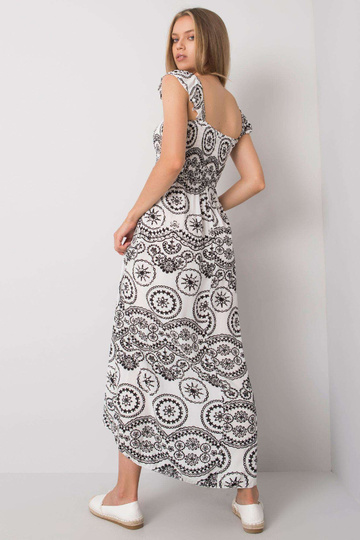 Bíločerné maxi šaty Tayla 2
