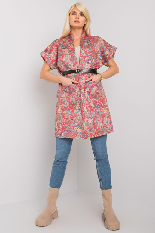 Červený kabát s krátkým rukávem Sonja