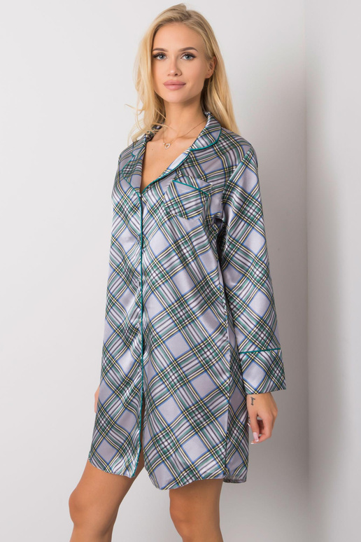 Šedá noční košile s dlouhým rukávem