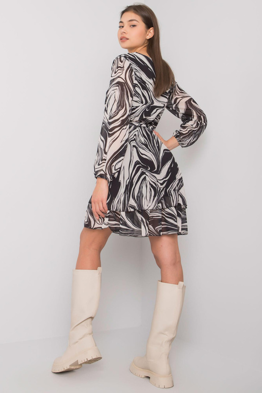 Černo-béžové vzorované šaty pro ženy...