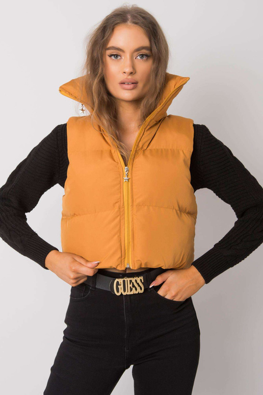 Tmavě žlutá prošívaná vesta Gizelle