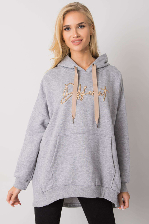 Šedá melanžová mikina Fallon klokan