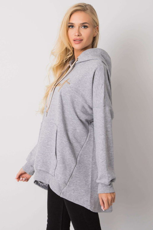 Šedá melanžová mikina Fallon klokan