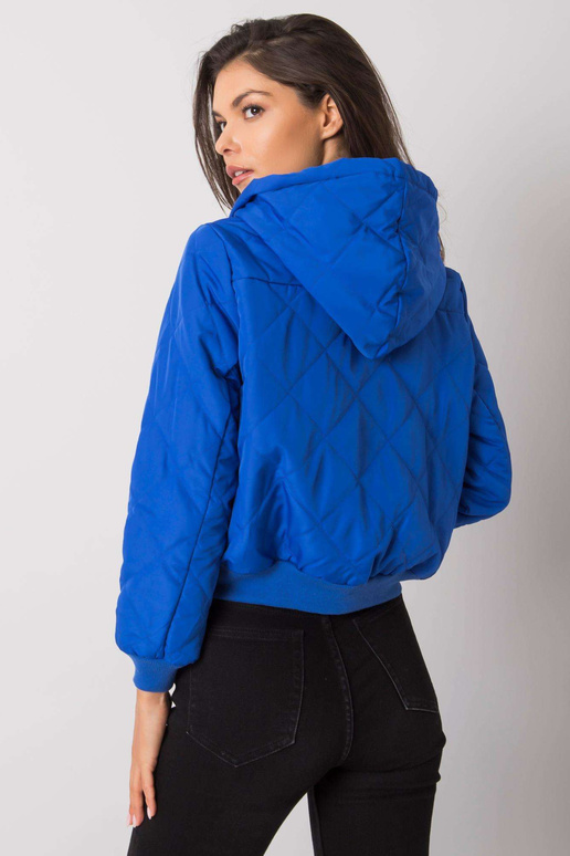Larah Modrá prošívaná bunda s kapucí
