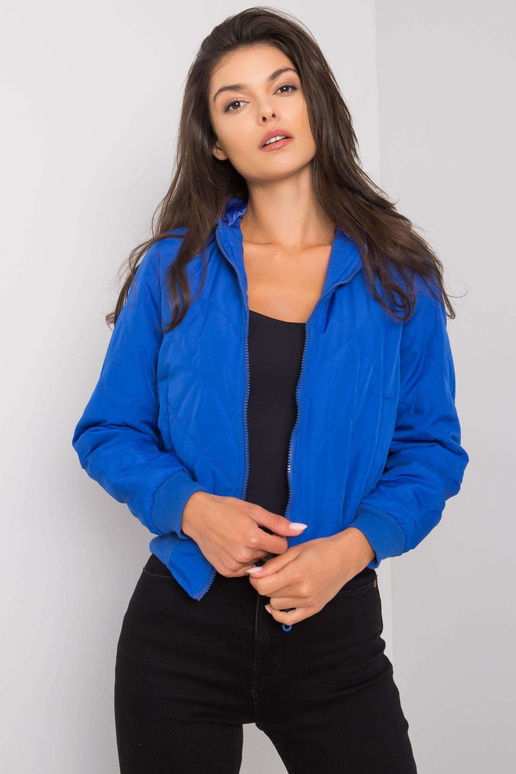 Larah Modrá prošívaná bunda s kapucí