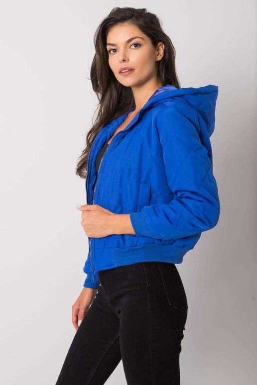 Larah Modrá prošívaná bunda s kapucí
