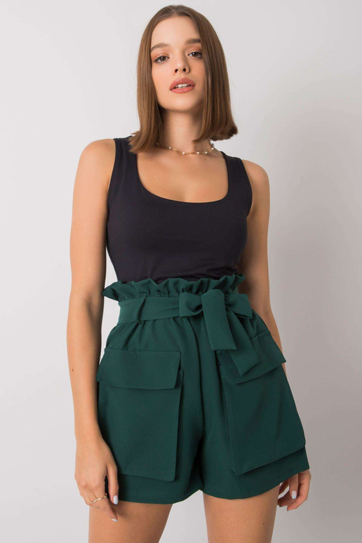 Tmavě zelené kraťasy s kapsami Destinee