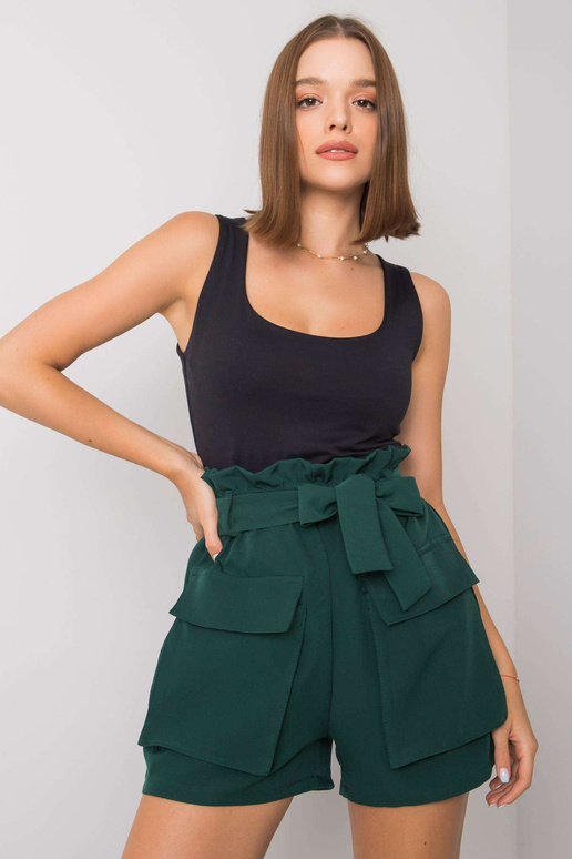 Tmavě zelené kraťasy s kapsami Destinee