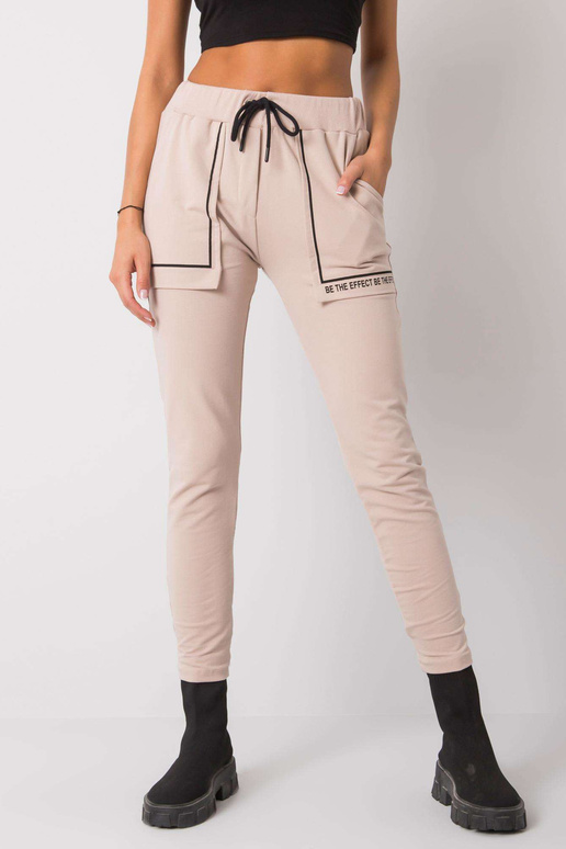 Světle béžové bavlněné tepláky Winsley