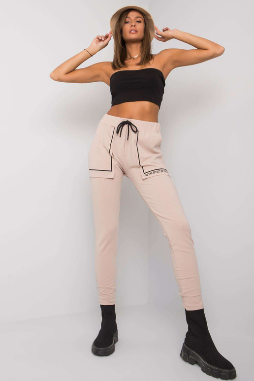 Světle béžové bavlněné tepláky Winsley