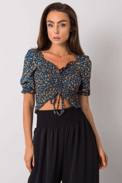 Modrá halenka s volány Laria RUE PARIS