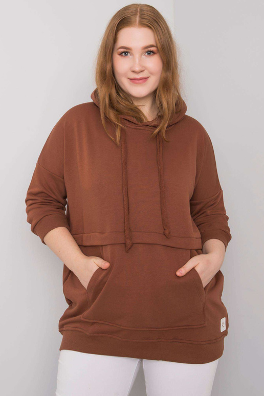 Tmavě hnědá mikina nadměrné velikosti...