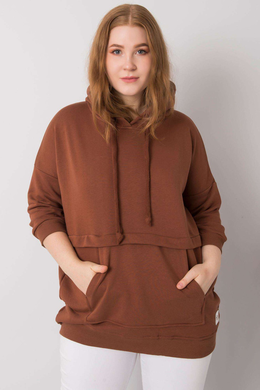 Tmavě hnědá mikina nadměrné velikosti...