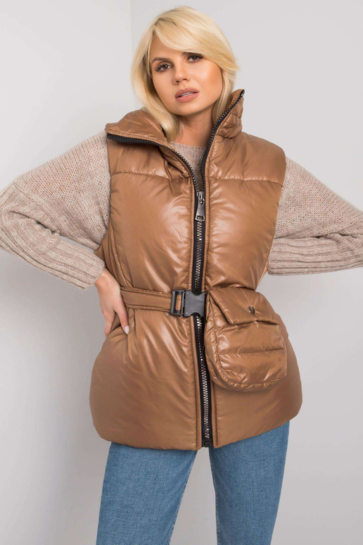 Hnědá péřová vesta Effie Hnědá péřová vesta Effie