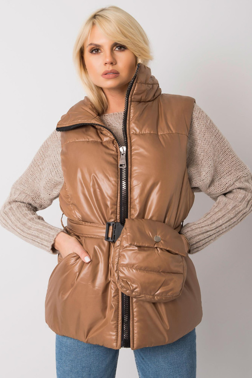 Hnědá péřová vesta Effie Hnědá péřová vesta Effie