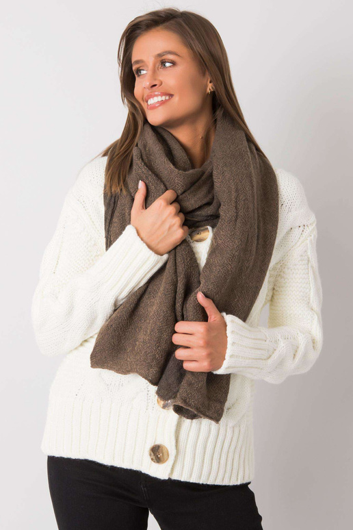 Tmavě béžová pletená šála
