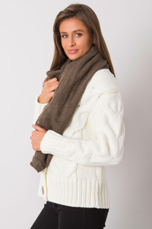 Tmavě béžová pletená šála