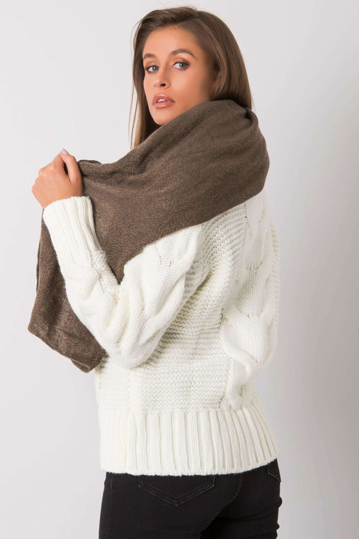 Tmavě béžová pletená šála