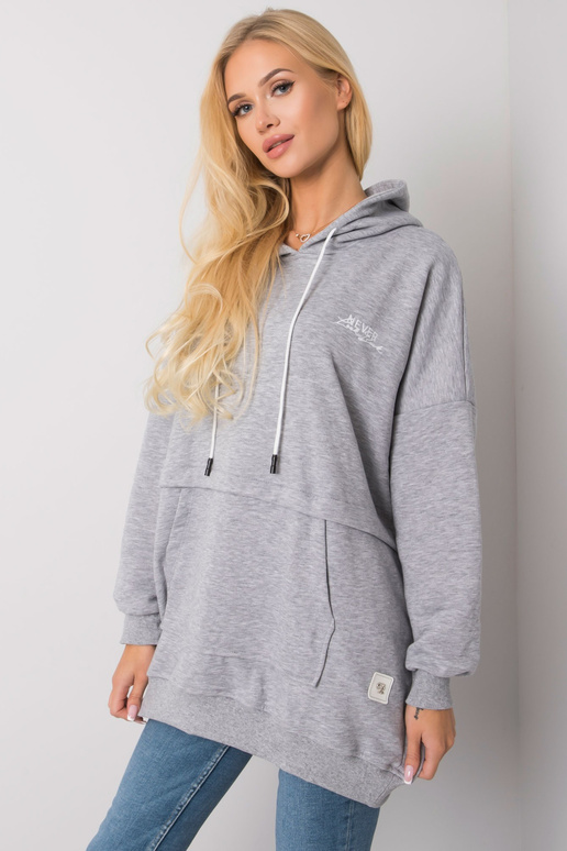 Šedá melanžová mikina s kapucí Edna