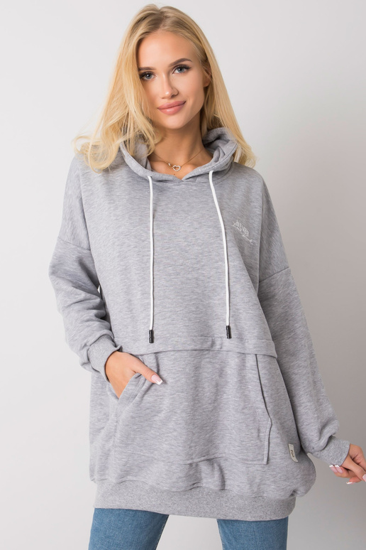 Šedá melanžová mikina s kapucí Edna